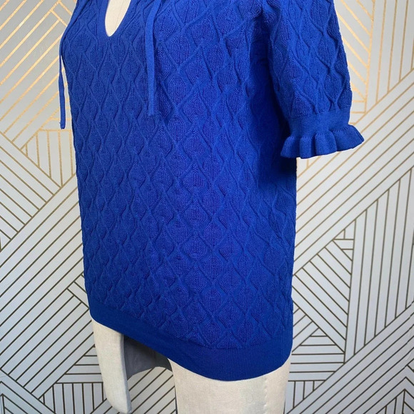 Sandro Roman Ruffle-Trimmed Sweater Egyptian‎ Blue - Picture 6 of 12